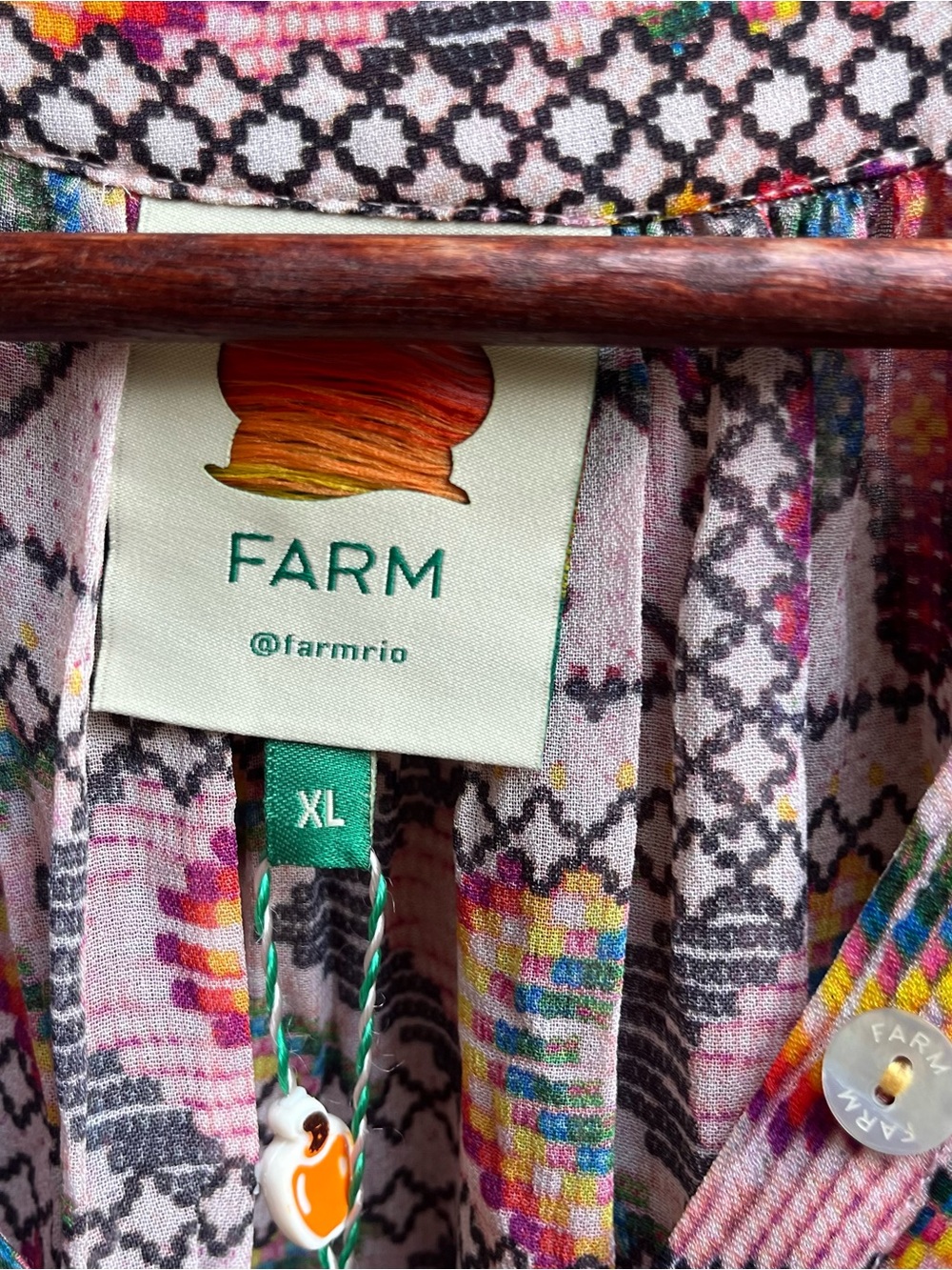 FARM Rio Amulet Maxi Dress - Multicolor Geo Print Boho - Picture 3 of 8